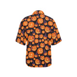 Halloween Pumpkin pattern Women's All Over Print Hawaiian Shirt