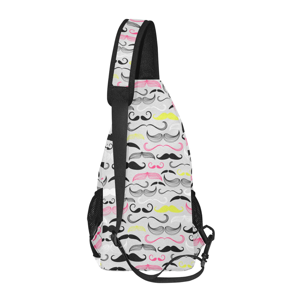 Mustache Beard Pattern Print Design 02 All Over Print Chest Bag
