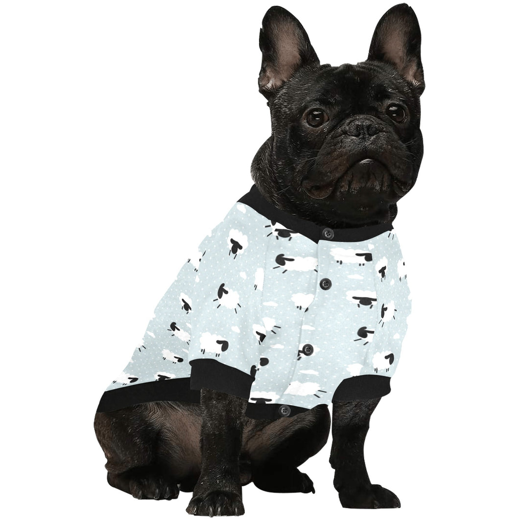 Sheep polka dot cloud pattern All Over Print Pet Dog Round Neck Fuzzy Shirt