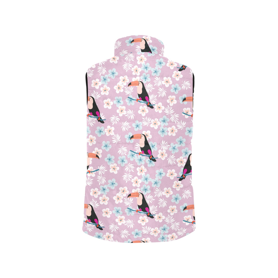Beautiful toucan flower leaves Women's Padded Vest