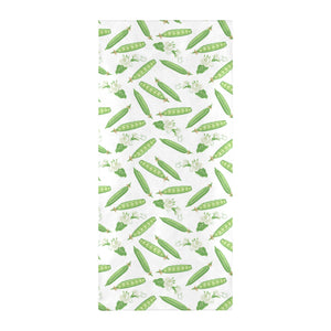 Green Peas Pattern Print Design 04 Beach Towel