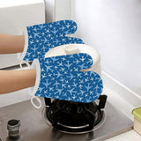 Airplane pattern in the sky Heat Resistant Oven Mitts