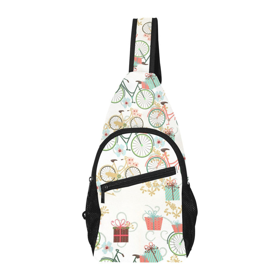 Bicycle Pattern Print Design 05 All Over Print Chest Bag