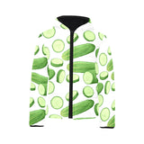 cucumber whole slices pattern Kids' Boys' Girls' Padded Hooded Jacket