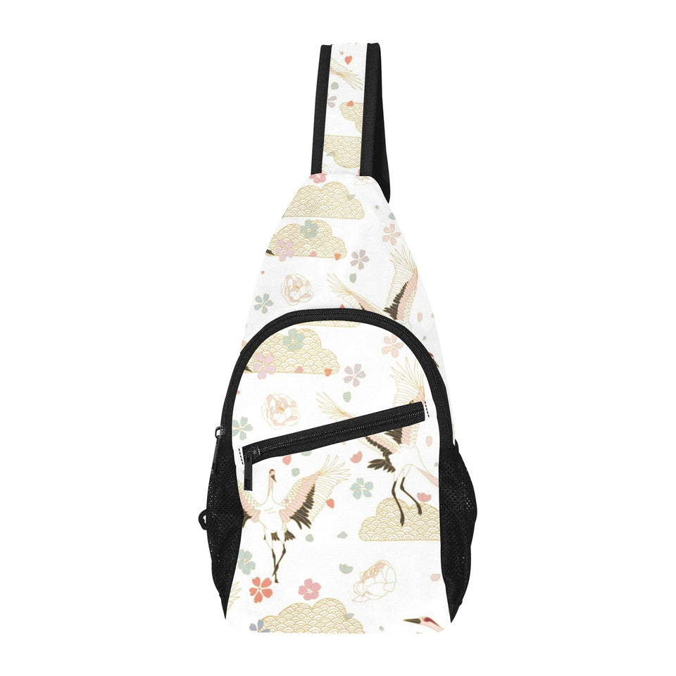 Beautiful Japanese cranes pattern All Over Print Chest Bag
