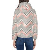 zigzag chevron striped pattern Women's Padded Hooded Jacket