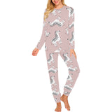Cute zebra pattern Women's All Over Print Pajama Set