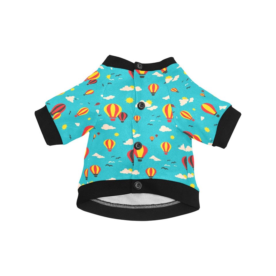 Hot Air Balloon Sky Pattern All Over Print Pet Dog Round Neck Fuzzy Shirt