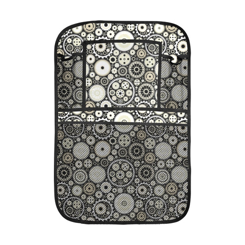 Gear Pattern Print Design 02 Car Seat Back Organizer