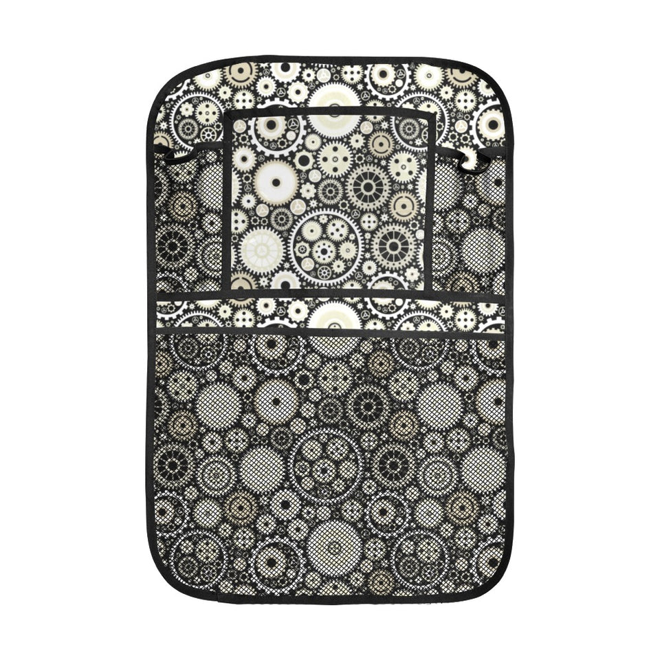 Gear Pattern Print Design 02 Car Seat Back Organizer
