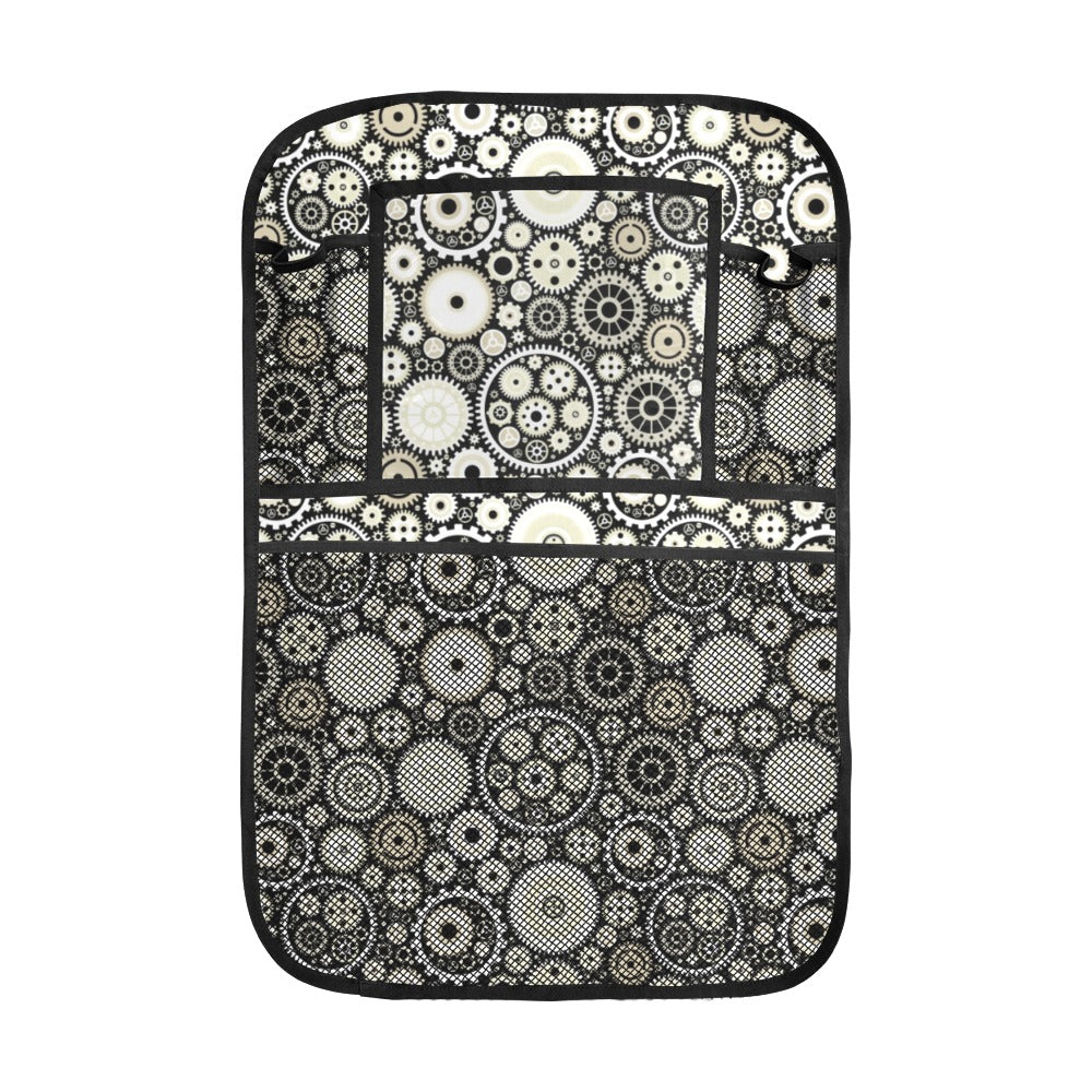Gear Pattern Print Design 02 Car Seat Back Organizer