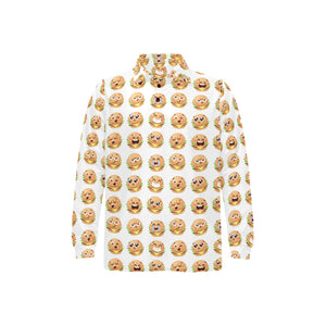 Hamburger Pattern Print Design 04 Men's Long Sleeve Polo Shirt
