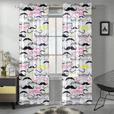 Mustache Beard Pattern Print Design 02 Gauze Curtain