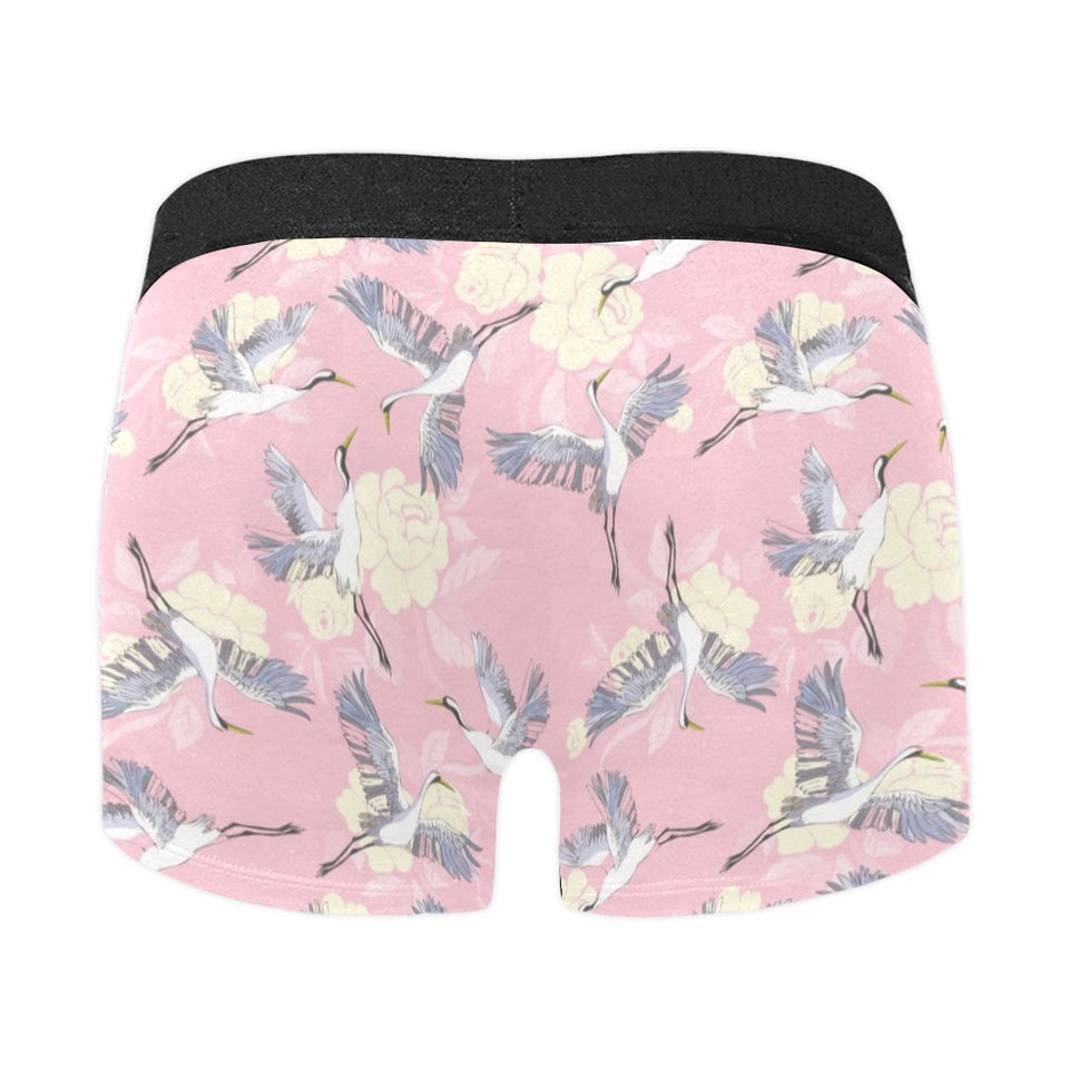Japanese crane rose pattern Men's All Over Print Boxer Briefs Men's Underwear