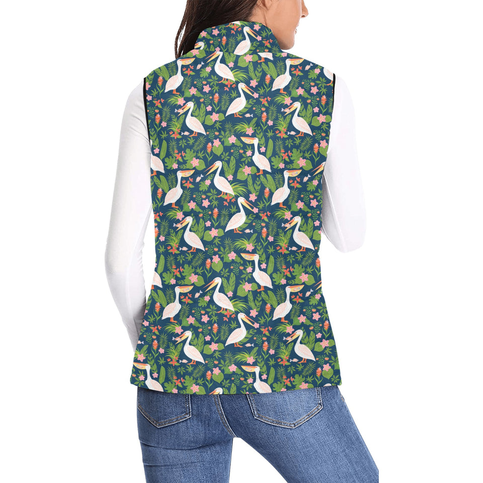 Pelican Pattern Print Design 05 Women's Padded Vest