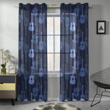 Blue Theme guitar pattern Gauze Curtain
