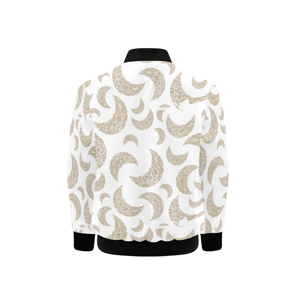 Cool gold moon abstract pattern Kids' Boys' Girls' Bomber Jacket