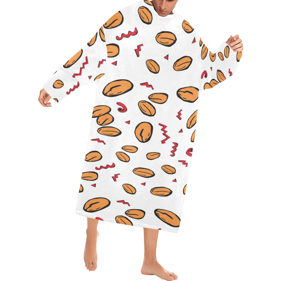 peanuts pattern background Blanket Robe with Sleeves