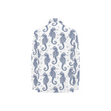 Seahorse pattern background Women's Long Sleeve Polo Shirt