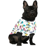 Dragonflies ginkgo leaves pattern All Over Print Pet Dog Round Neck Fuzzy Shirt