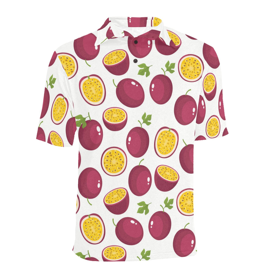 Passion fruit design pattern Men's All Over Print Polo Shirt