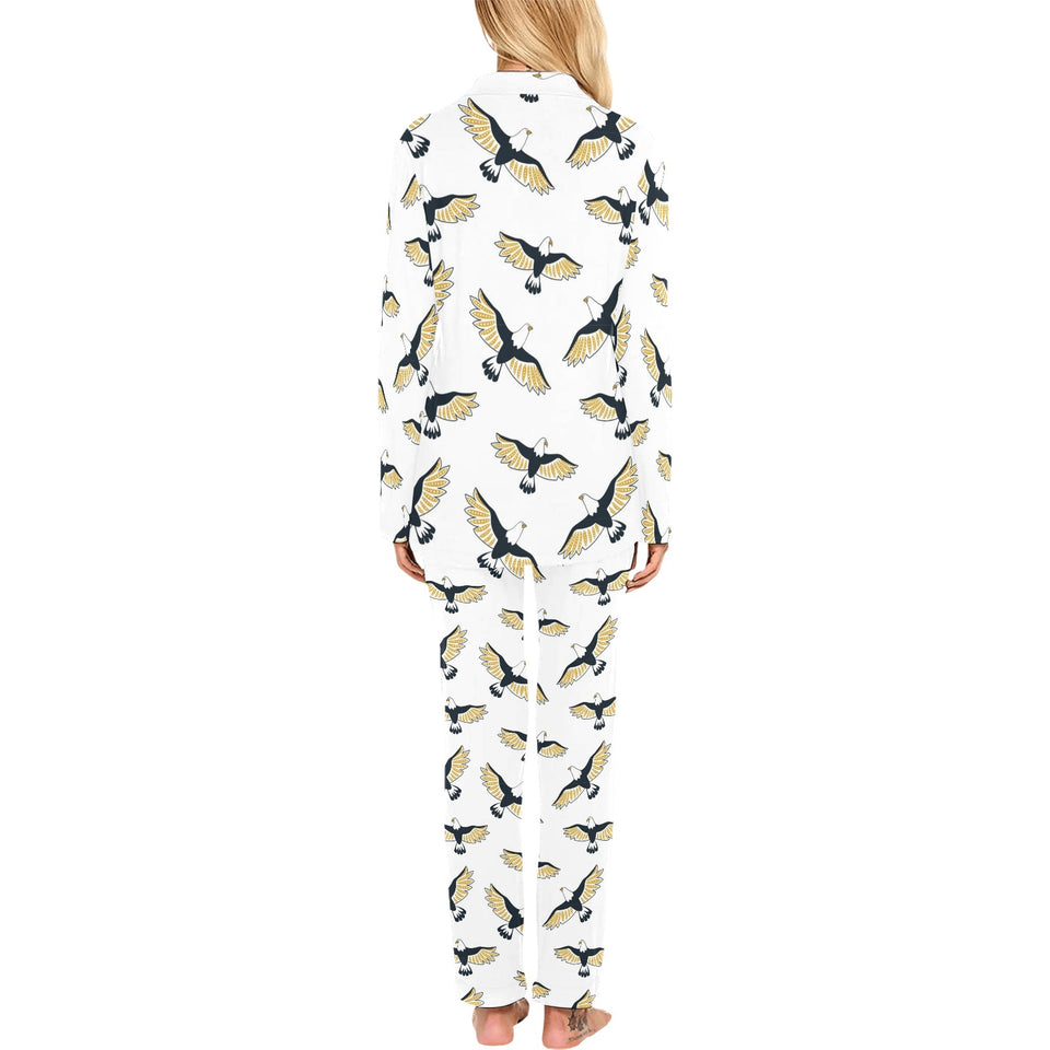 Eagle Pattern Print Design 03 Women's Long Pajama Set