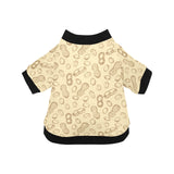hand drawn peanuts pattern All Over Print Pet Dog Round Neck Fuzzy Shirt