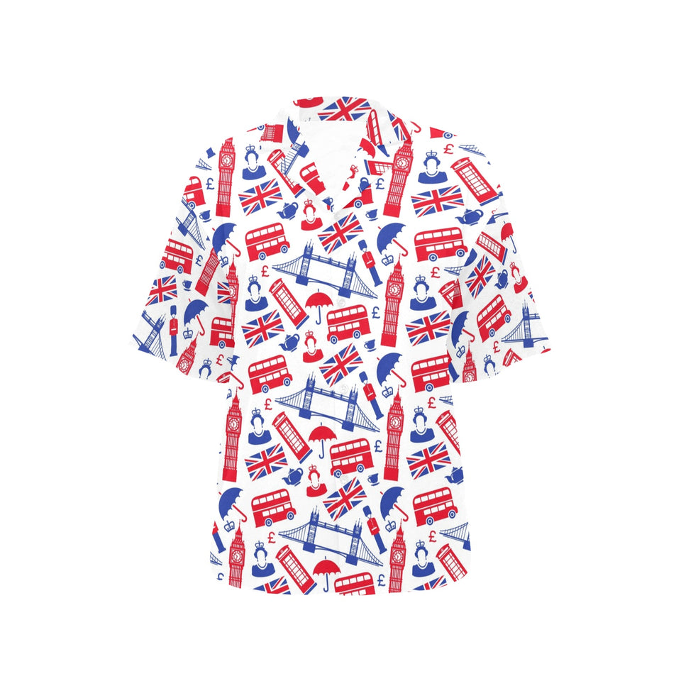 British Pattern Print Design 01 Women's All Over Print Hawaiian Shirt