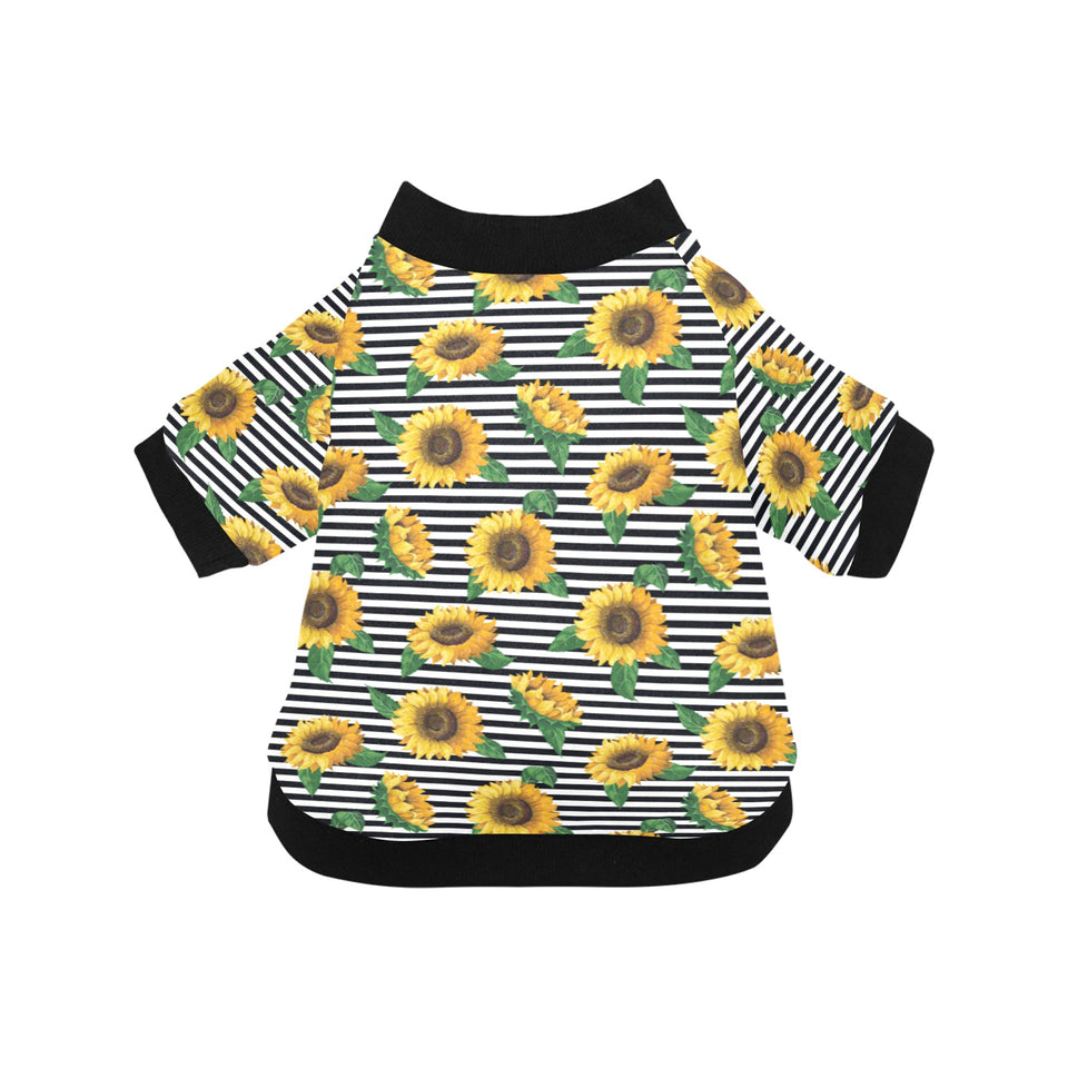 sunflowers ribbon background All Over Print Pet Dog Round Neck Fuzzy Shirt