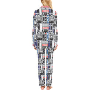 Skate Board Pattern Print Design 04 Women's Long Pajama Set