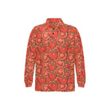 Red Tomato Pattern Men's Long Sleeve Polo Shirt
