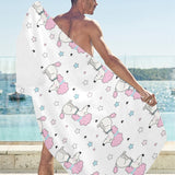 Cute poodle dog star pattern Beach Towel