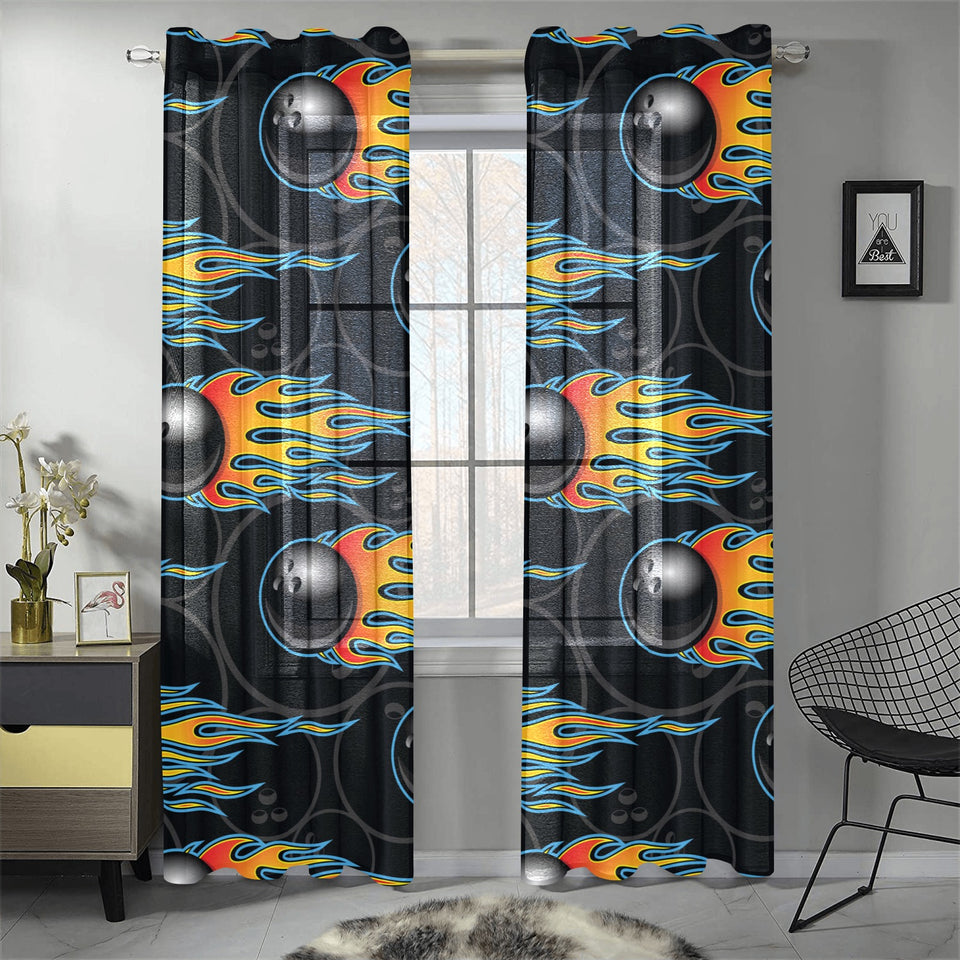 Bowling balls flame pattern Gauze Curtain