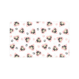 Cute pugs pink heart paw pattern Doormat