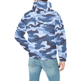 Blue camouflage pattern Men's Padded Hooded Jacket