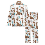 sea lion Seals jellyfish pattern Men's Long Pajama Set