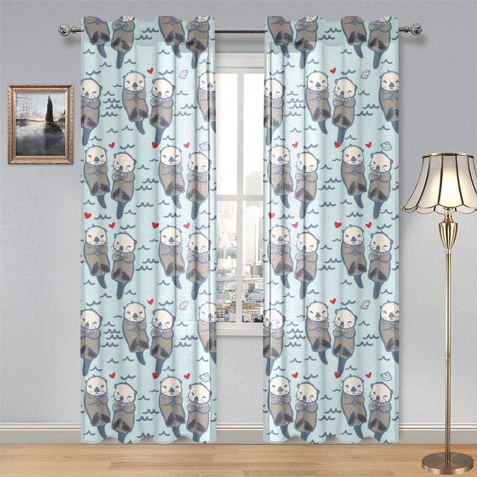 Lovely Sea Otter Pattern Gauze Curtain