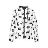 Goat ram pattern Women's Padded Hooded Jacket