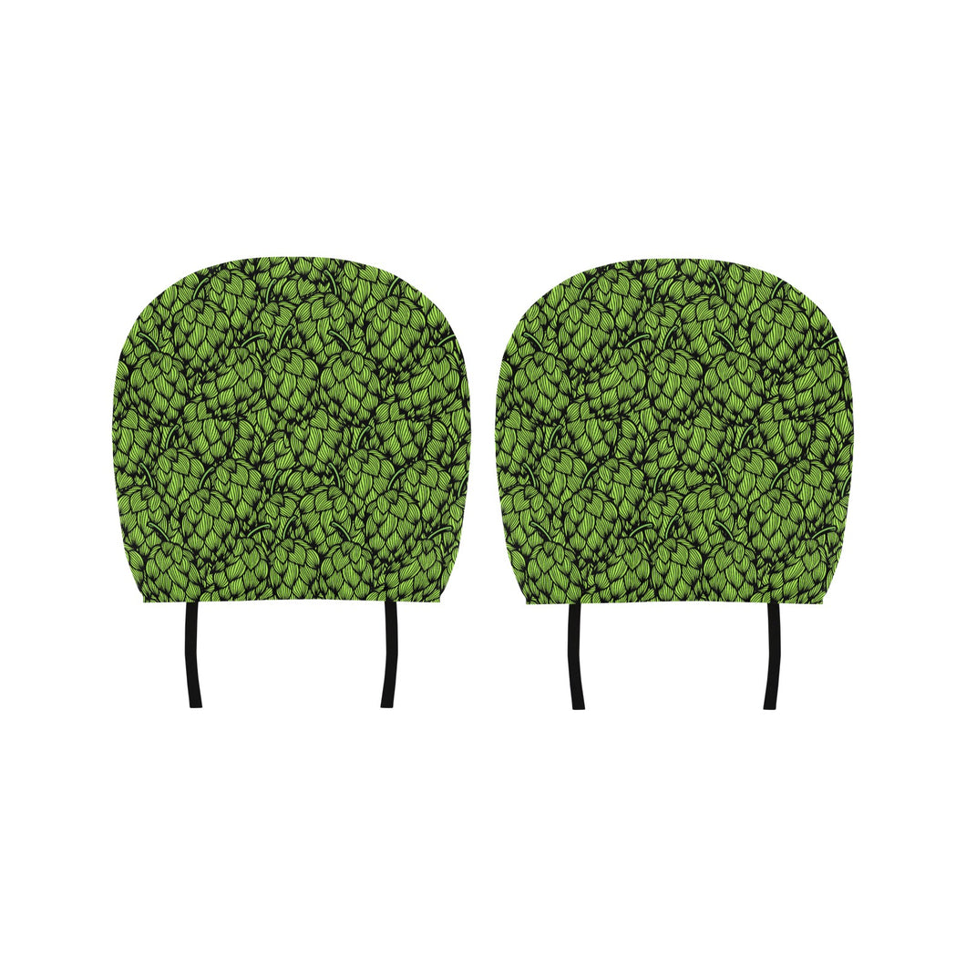 Green hop pattern Car Headrest Cover