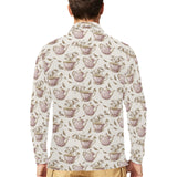 Tea pots Pattern Print Design 03 Men's Long Sleeve Polo Shirt