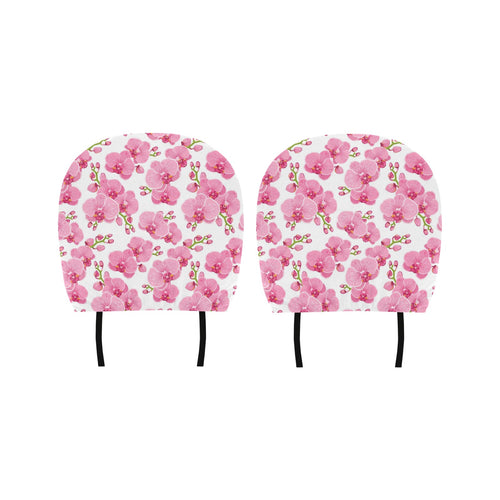 pink purple orchid pattern background Car Headrest Cover