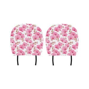 pink purple orchid pattern background Car Headrest Cover
