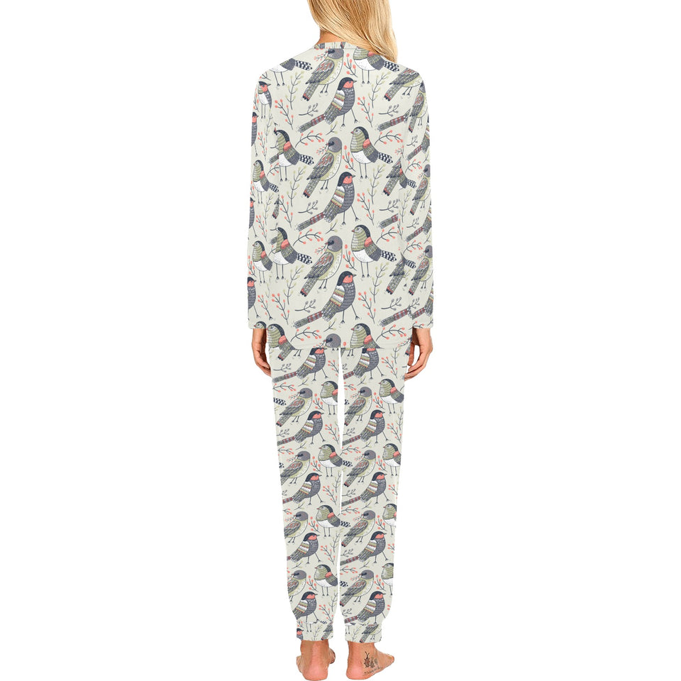 Pigeon Pattern Print Design 04 Women's All Over Print Pajama Set