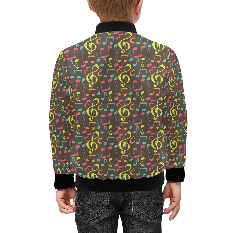 Music Notes Pattern Print Design 05 Kids' Boys' Girls' Bomber Jacket