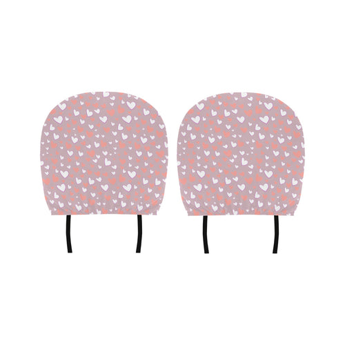 coral white heart pattern Car Headrest Cover