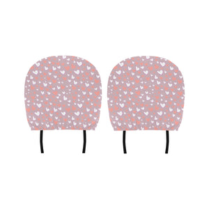 coral white heart pattern Car Headrest Cover