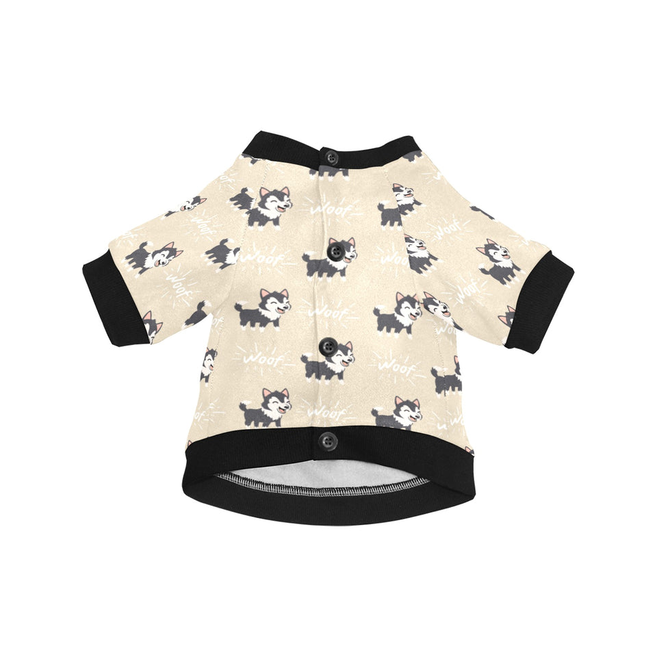 Cute Siberian Husky All Over Print Pet Dog Round Neck Fuzzy Shirt