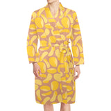 Potato Chips Pattern Print Design 01 Men's Long Sleeve Belted Night Robe