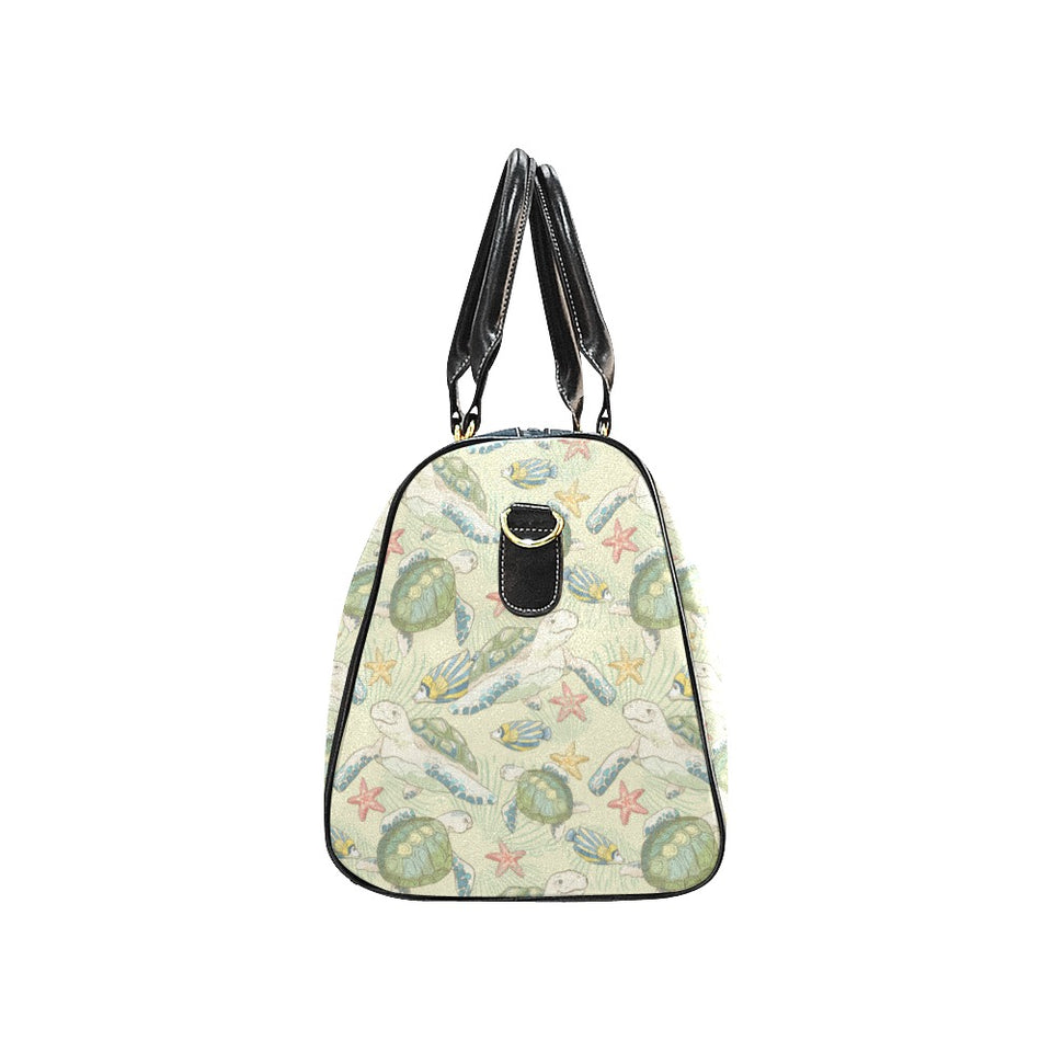 Hand drawn sea turtle fish pattern Travel Bag