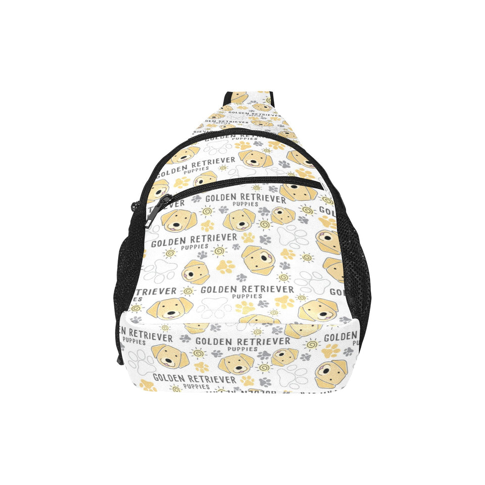 Golden Retriever Pattern Print Design 04 All Over Print Chest Bag